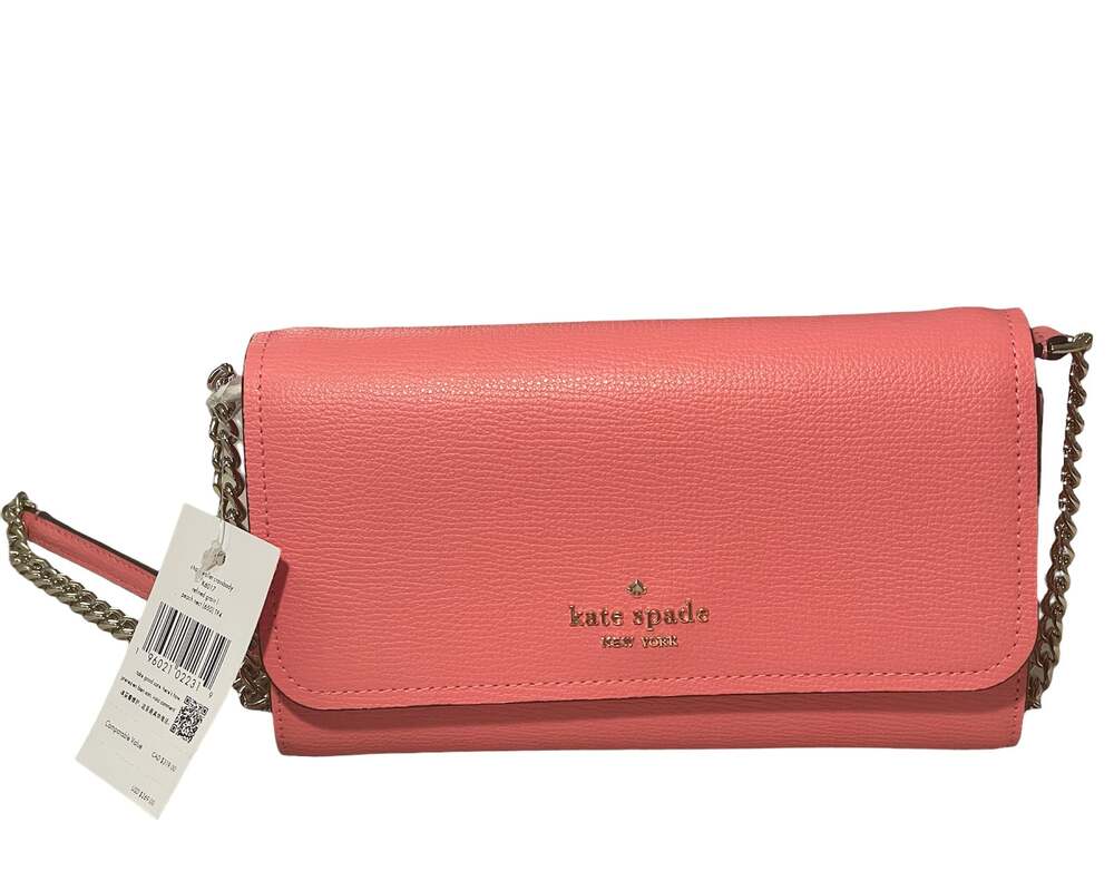 Kate Spade Peach Nectar Chain Wallet Crossbody Bag   New